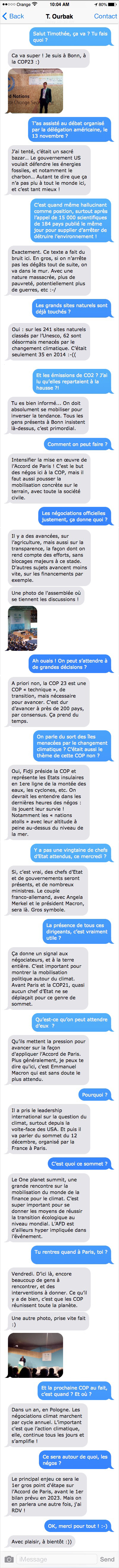 COP23, ITW SMS