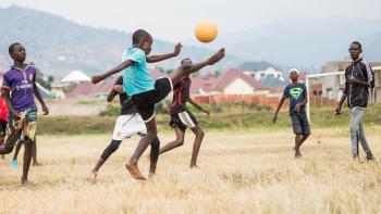Dr. Uzziel Ndagijimana and Rémy Rioux sign a financing agreement in support of the school sports policy in Rwanda