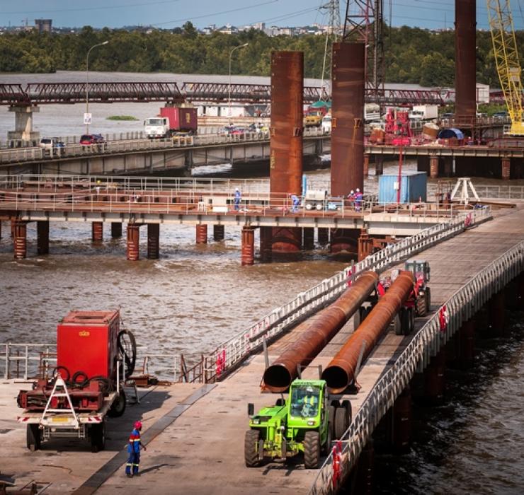 Chantier RN3, Douala, Cameroun, des hommes et des femmes qui changent la ville, pont sur le Wouri