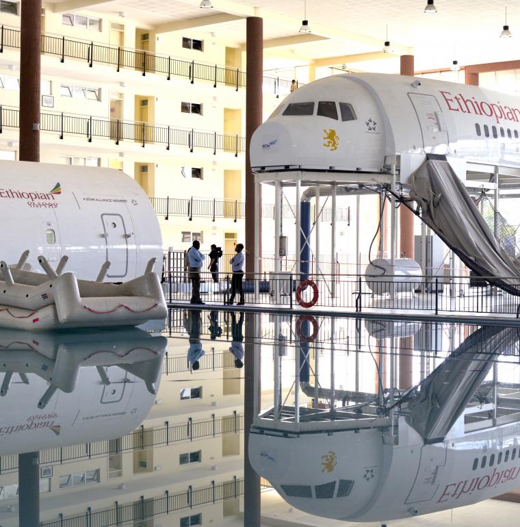 Ethiopie simulateurs au centre de formation Ethiopian Airlines avion