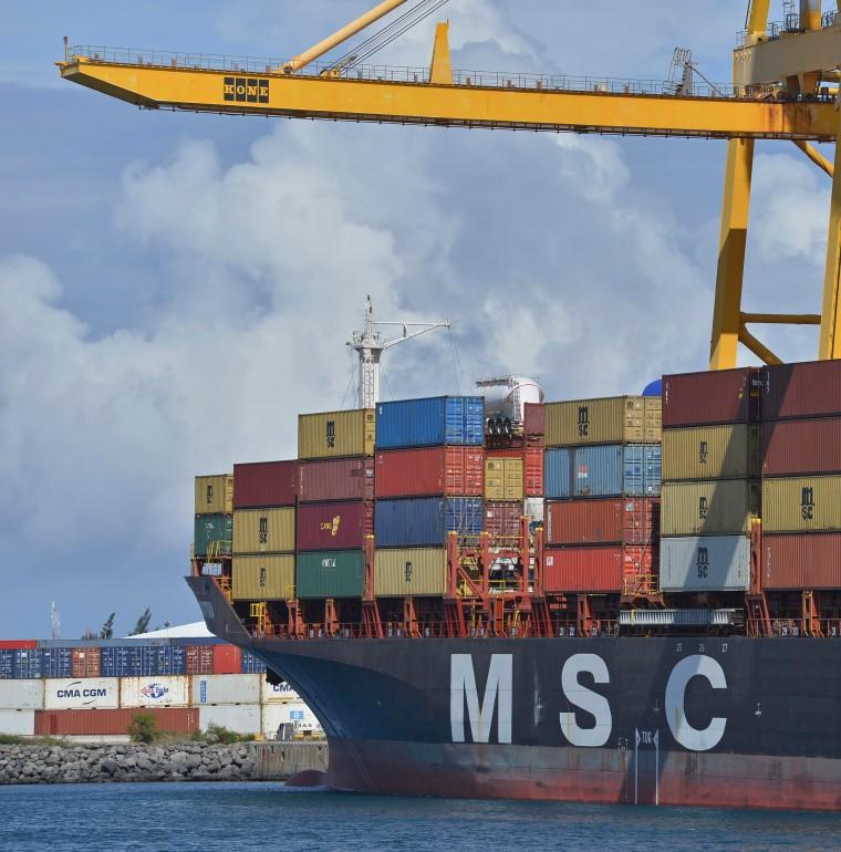 navire, port, containers, La Réunion