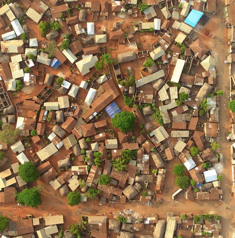 vue du ciel, développement urbain, Bénin