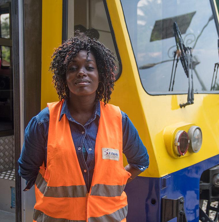 conductor de tren, Transgabonais, Gabón, género, trabajo decente