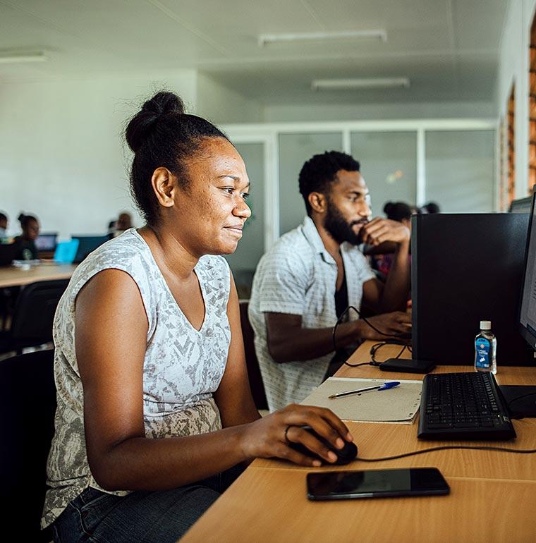 young woman in vanuatu university