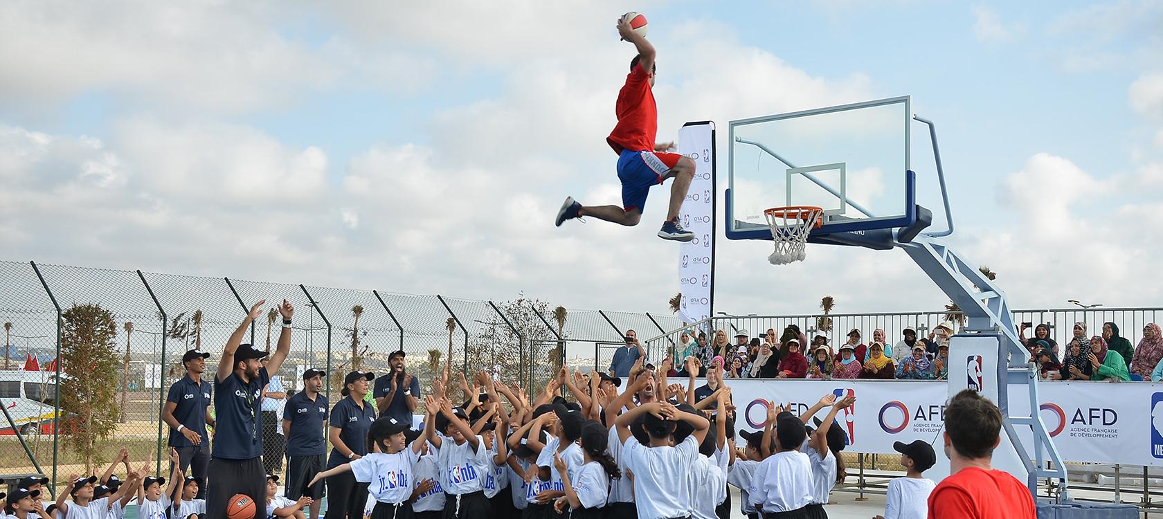 Maroc, NBA, jeunes, saut, dunk