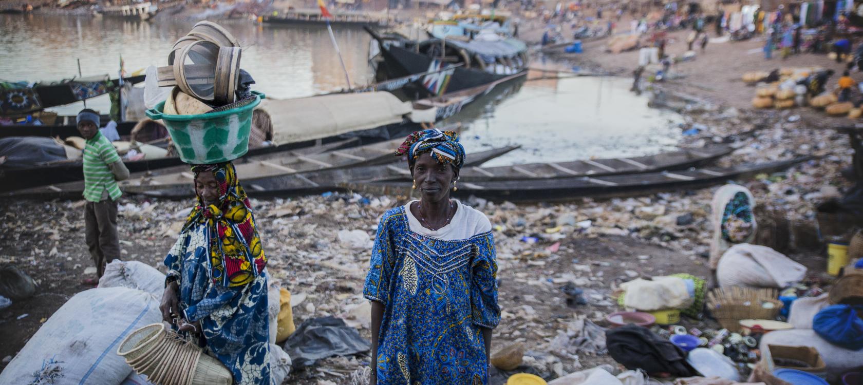 À Mopti, une vendeuse sur les quais, Mali