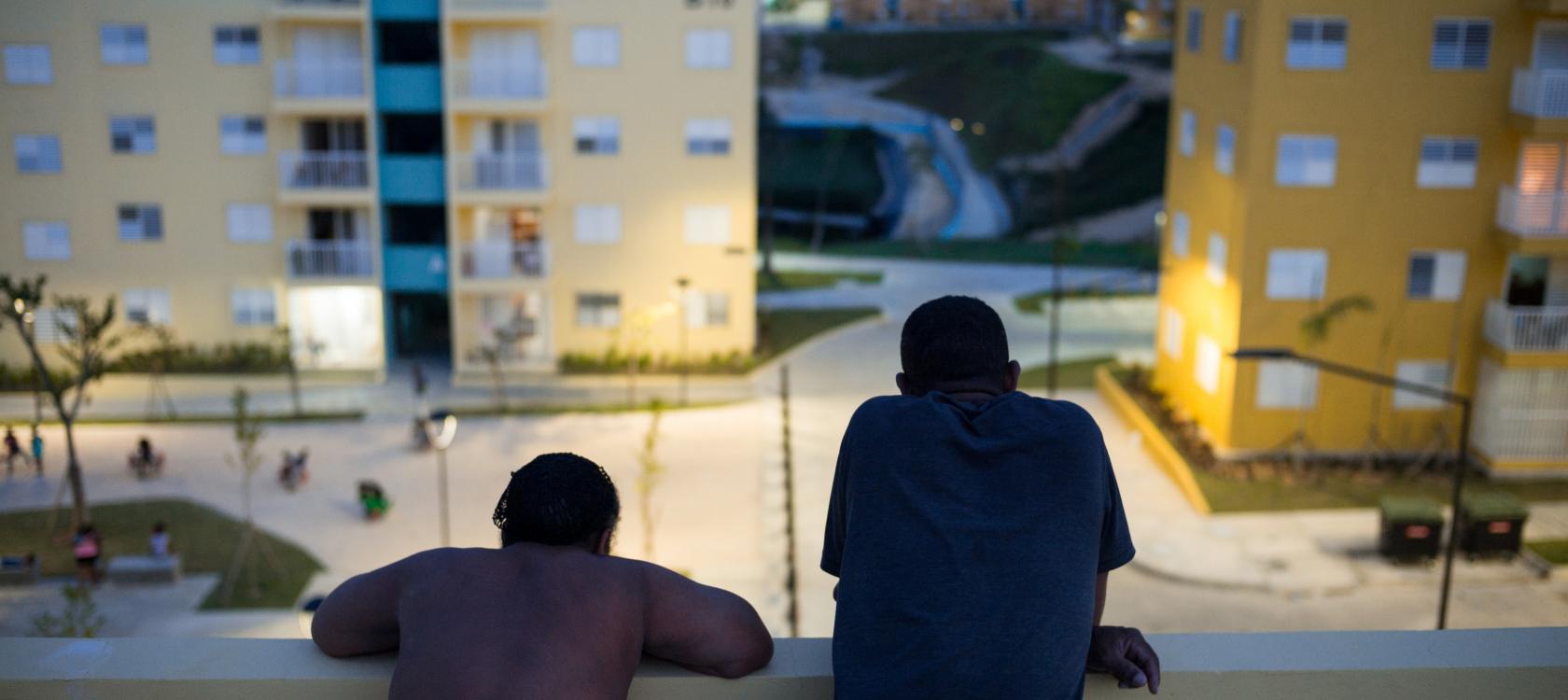 Habitantes de Nueva Barquita en Santo Domingo, República Dominicana