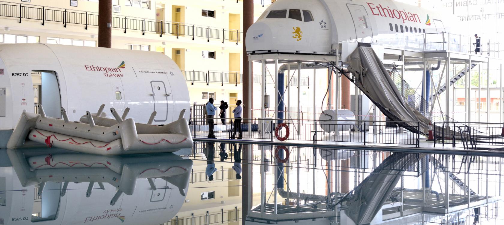 Ethiopie simulateurs au centre de formation Ethiopian Airlines avion