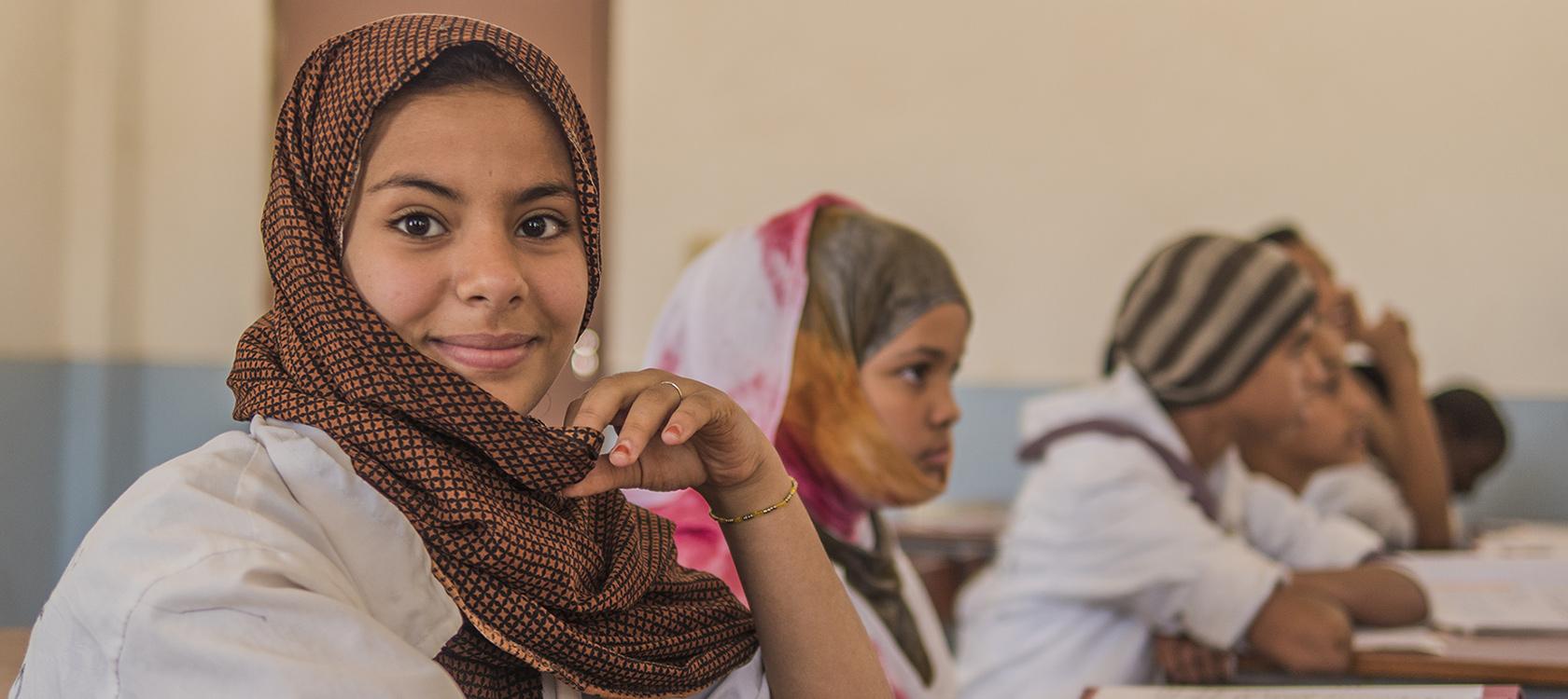 Mauritanie, Nouakchott, lycée Arafatt, fille