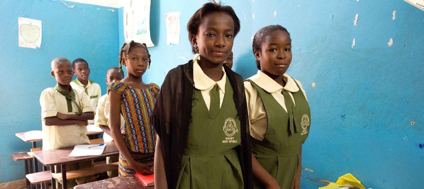 Jeunes écolières de l'école bilingue "Excellence Learning school" à Niamey