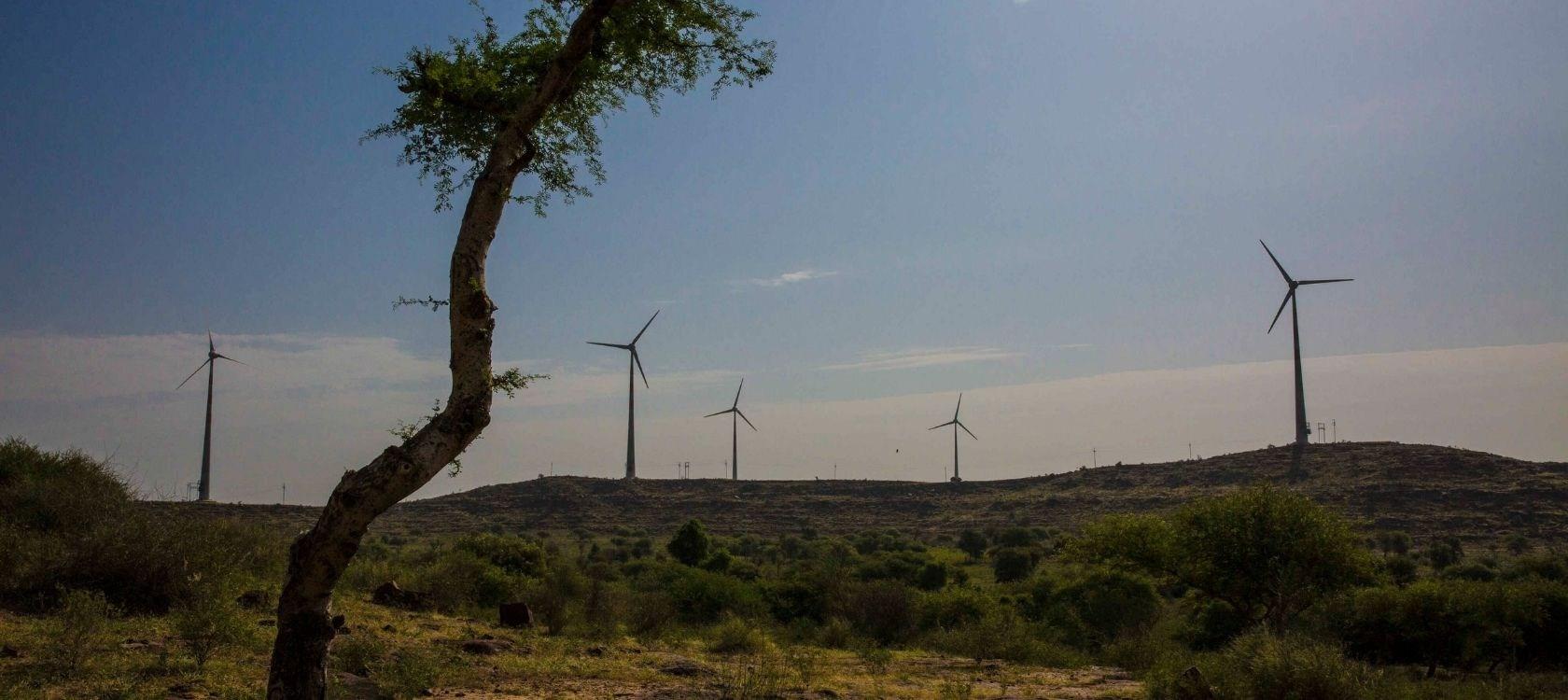 Windfarm close to Jodhpur in Rajasthan