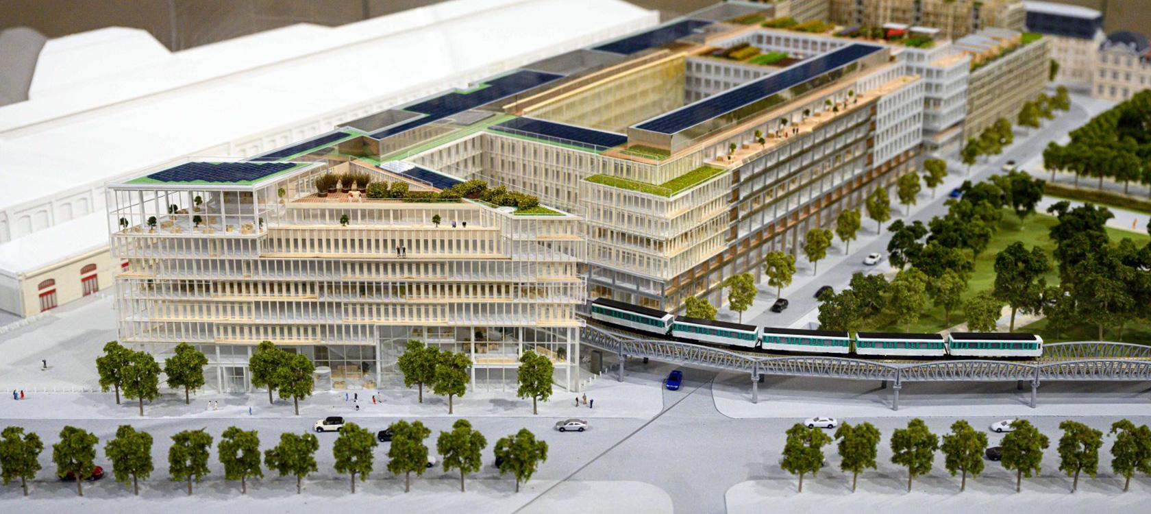 La maquette du futur siège des entités du groupe AFD