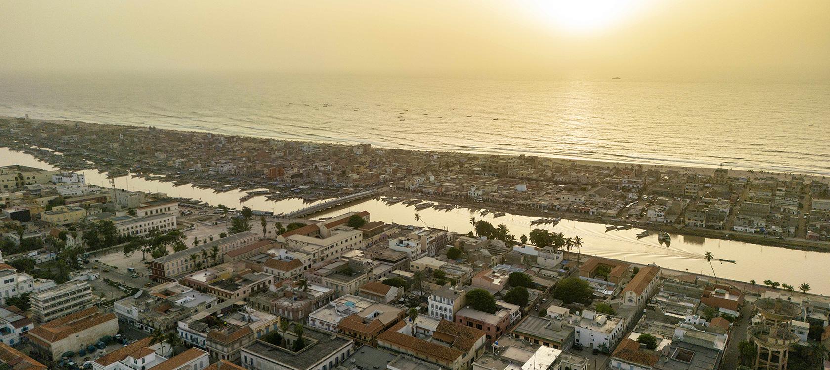 Aerial view of Saint-Louis (Senegal)