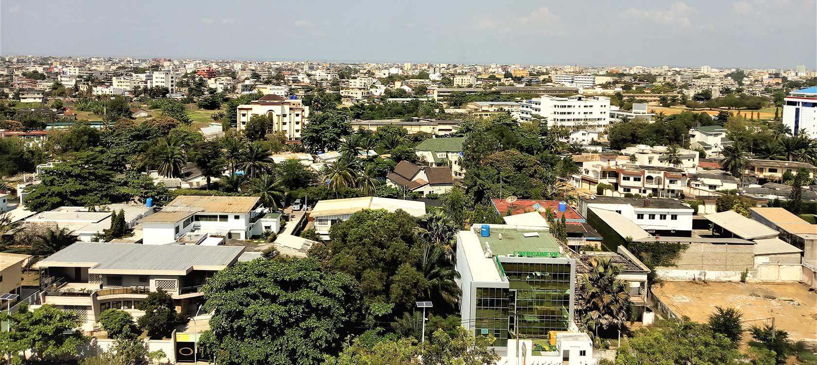 Vue panoramique quartier cadjehoun Cotonou au Bénin