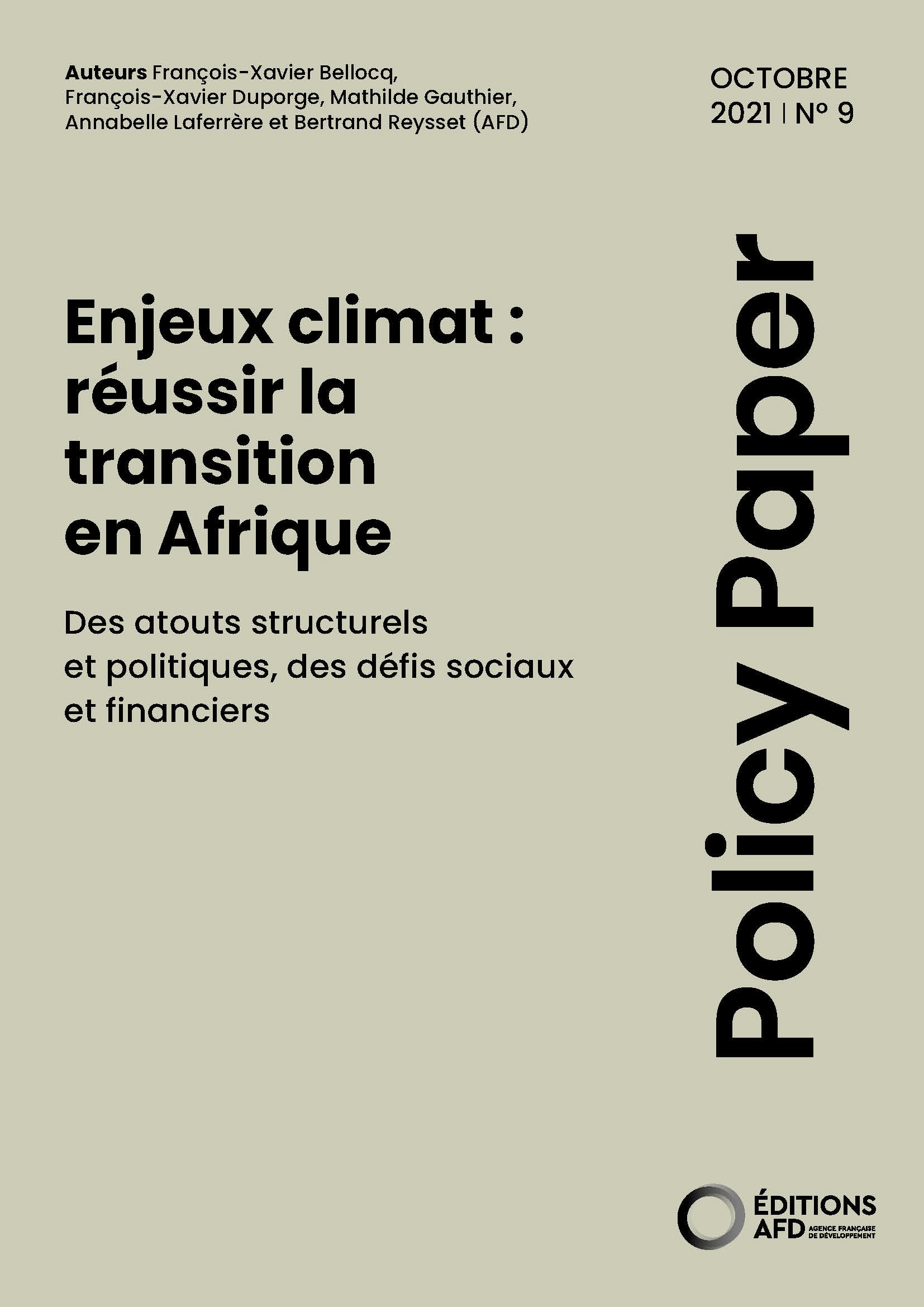 Policy paper sur les enjeux climatiques et la transition africaine