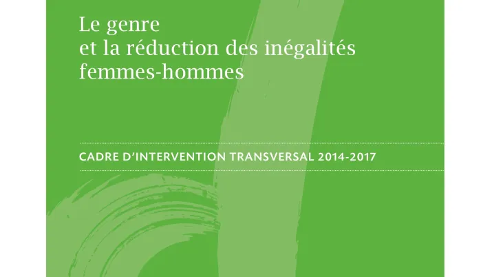 Cadre d'intervention : le genre et la réduction des inégalités femmes-hommes