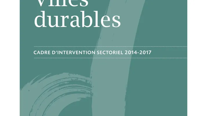 Cadre d'intervention : villes durables