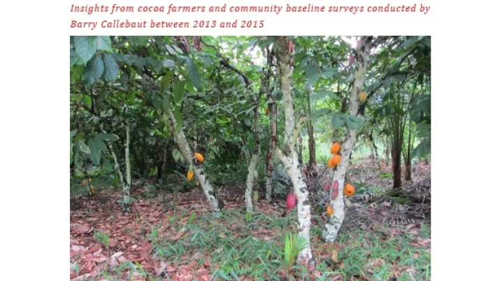 Cocoa farmers’ agricultural practices and livelihoods in Côte d’Ivoire