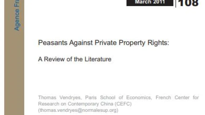 Peasants Against Private Property Rights: A Review of the Literature