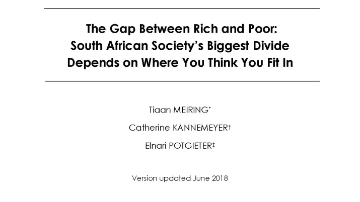 The Gap Between Rich and Poor in South Africa-Meiring-Kannemeyer-Potgieter_couv