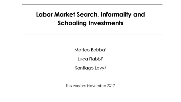 Labor Market Search, Informality and Schooling Investments_couv