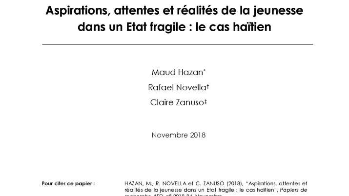 Aspirations, attentes et réalités de la jeunesse en Haïti-Hazan-Novella_couv