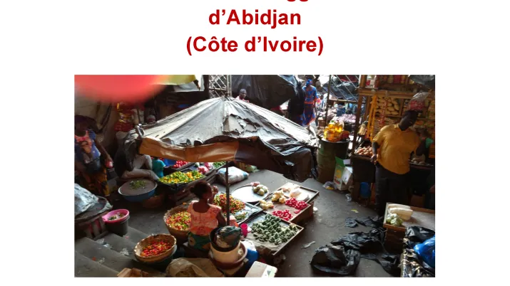 Etude sur la contribution des systèmes de distribution alimentaire à la sécurité alimentaire des villes en RCI