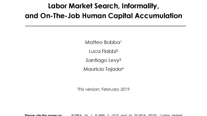 Labor market search and On-The-Job human capital accumulation_couv