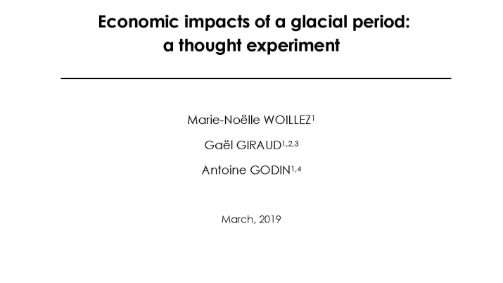 Economic impacts of a glacial period_couv