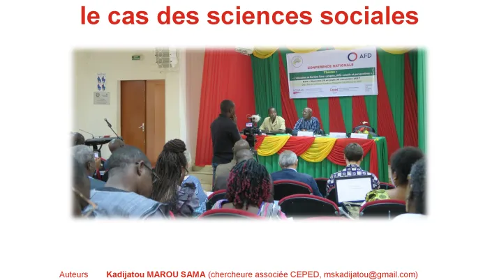 Couverture d'une étude sur les recherches africaines et rôle de l'aide internationale