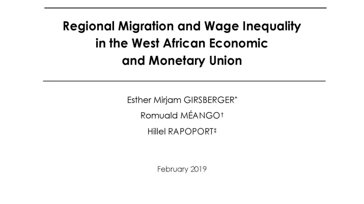 Régional Migration and Wage Inequality in West Africa_couv