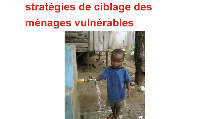 Etude sur les branchements sociaux et les ménages vulnérables