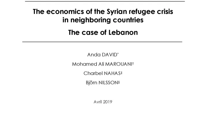 Syrian refugees in Lebanon_couv