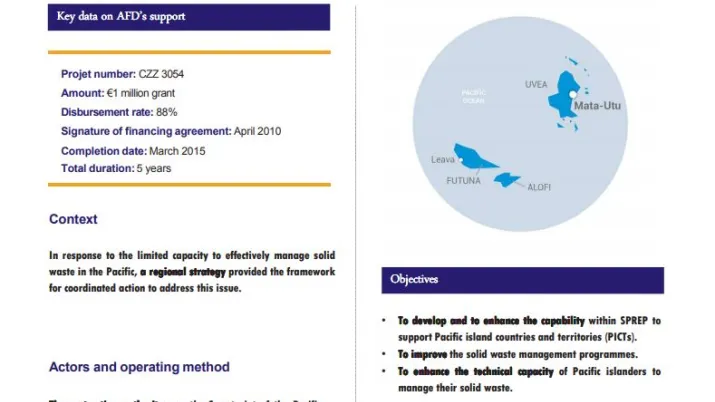 Evaluation Summary - Solid waste management in the Pacific initiative