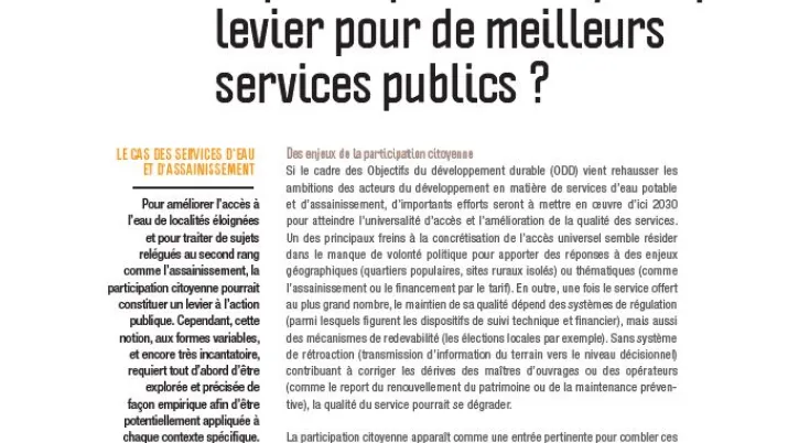 Participation - citoyenne - levier - services publics