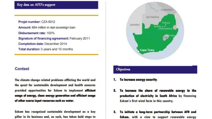 Evaluation Summary - Sere Wind Farm Project – Eskom