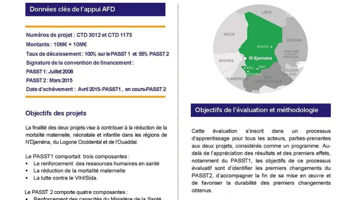 Résumé d'évaluation - Projets d’appui au secteur de la santé au Tchad (PASST 1 et 2)