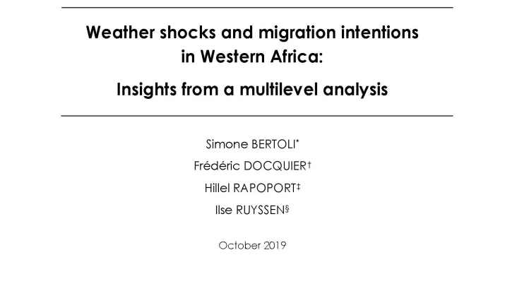 Weather shocks and migration intentions in Western Africa_couv