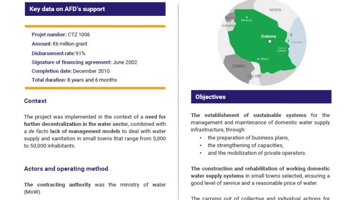 Evaluation Summary - Small towns water supply and sanitation project (STWSSP), Tanzania