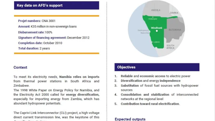 Evaluation Summary - NamPower Caprivi-Link Interconnector (CLI) project, Namibia