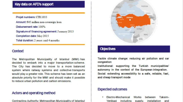 Evaluation Summary - Şishane-Yenikapi metro extension project of the metropolitan municipality of Istanbul CTR1033
