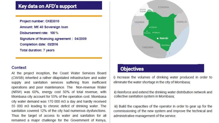 Evaluation Summary - Mombasa Water and Sanitation Service Improvement Project (Mombasa WaSSIP), Kenya