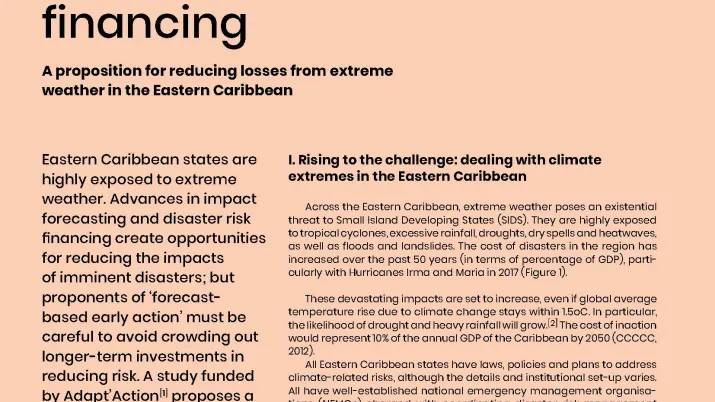 Weather forecasts_risk financing_Eastern Caribbean_couv