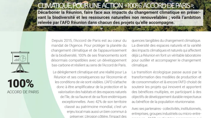 Préserver les ressources et s’adapter au changement Climatique, pour une action «100% accord de paris ».