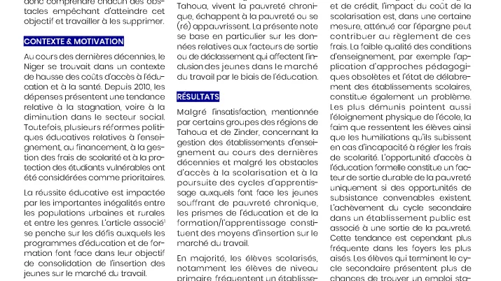 Dialogues de politiques publiques sur la jeunesse au Niger