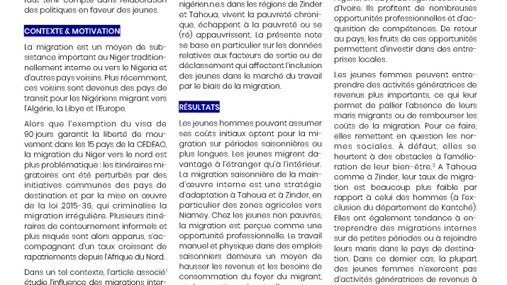 Dialogues de politiques publiques sur la jeunesse au Niger