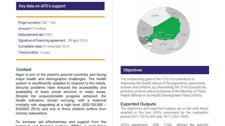 Evaluation Summary - Common Health Fund (FCS) to support implementation of the Health Development Plan (HDP) - Niger,