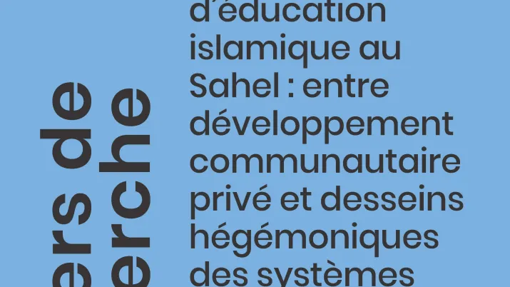 Les institutions d’éducation islamique au Sahel_couv1