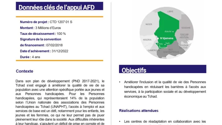 Résumé d'évaluation - Appui à l’inclusion et à l’amélioration de la vie des enfants et des jeunes personnes handicapées au Tchad (INCLUJPH) - CTD1207