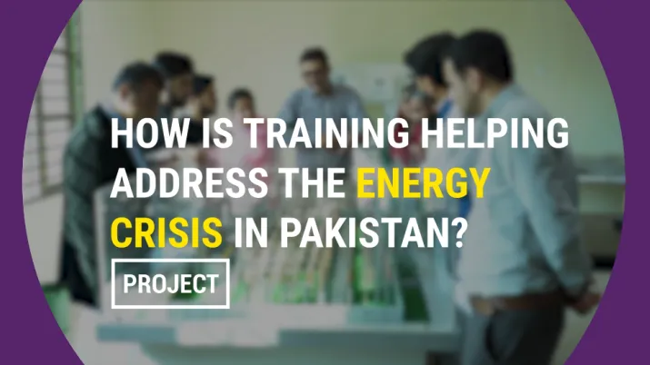 How is training helping address the energy crisis in Pakistan?
